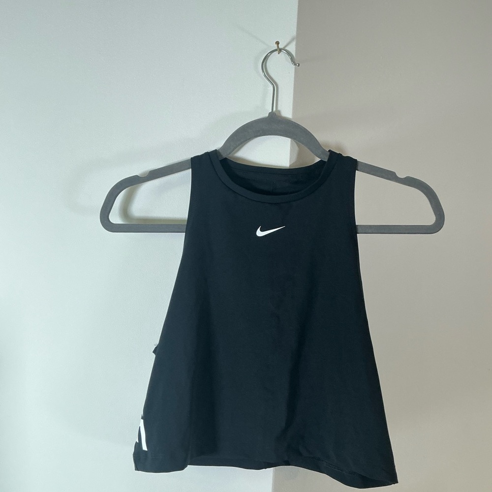 Nike Women's Black Mock Neck Crop Top Tank Top